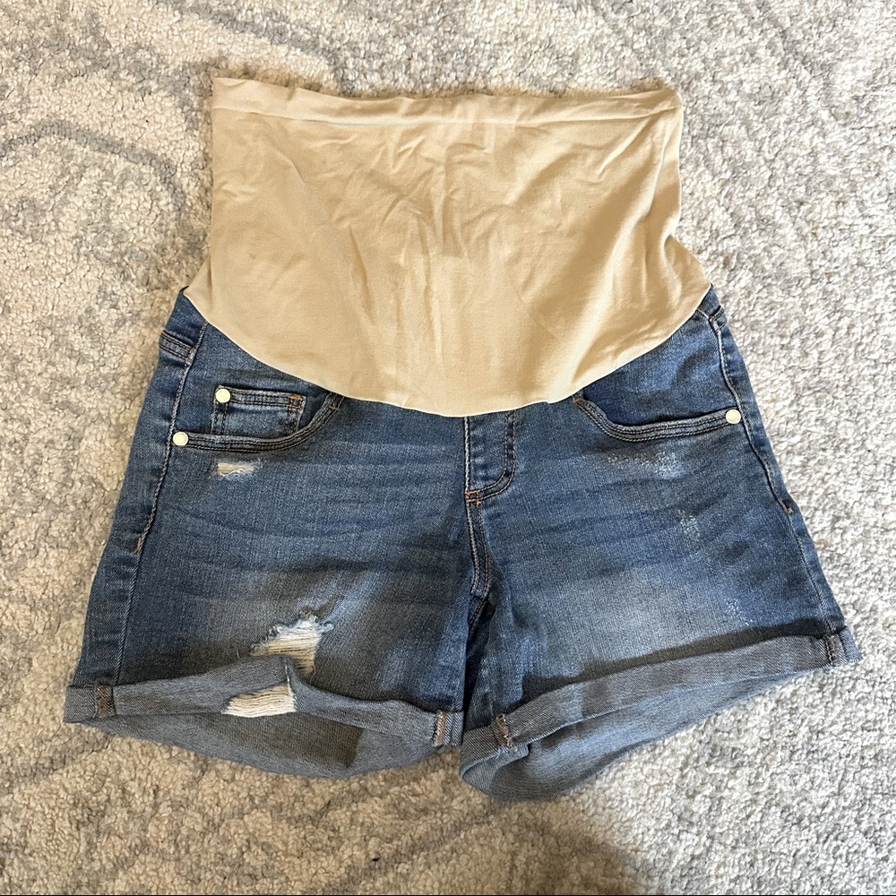 Maternity jean shorts